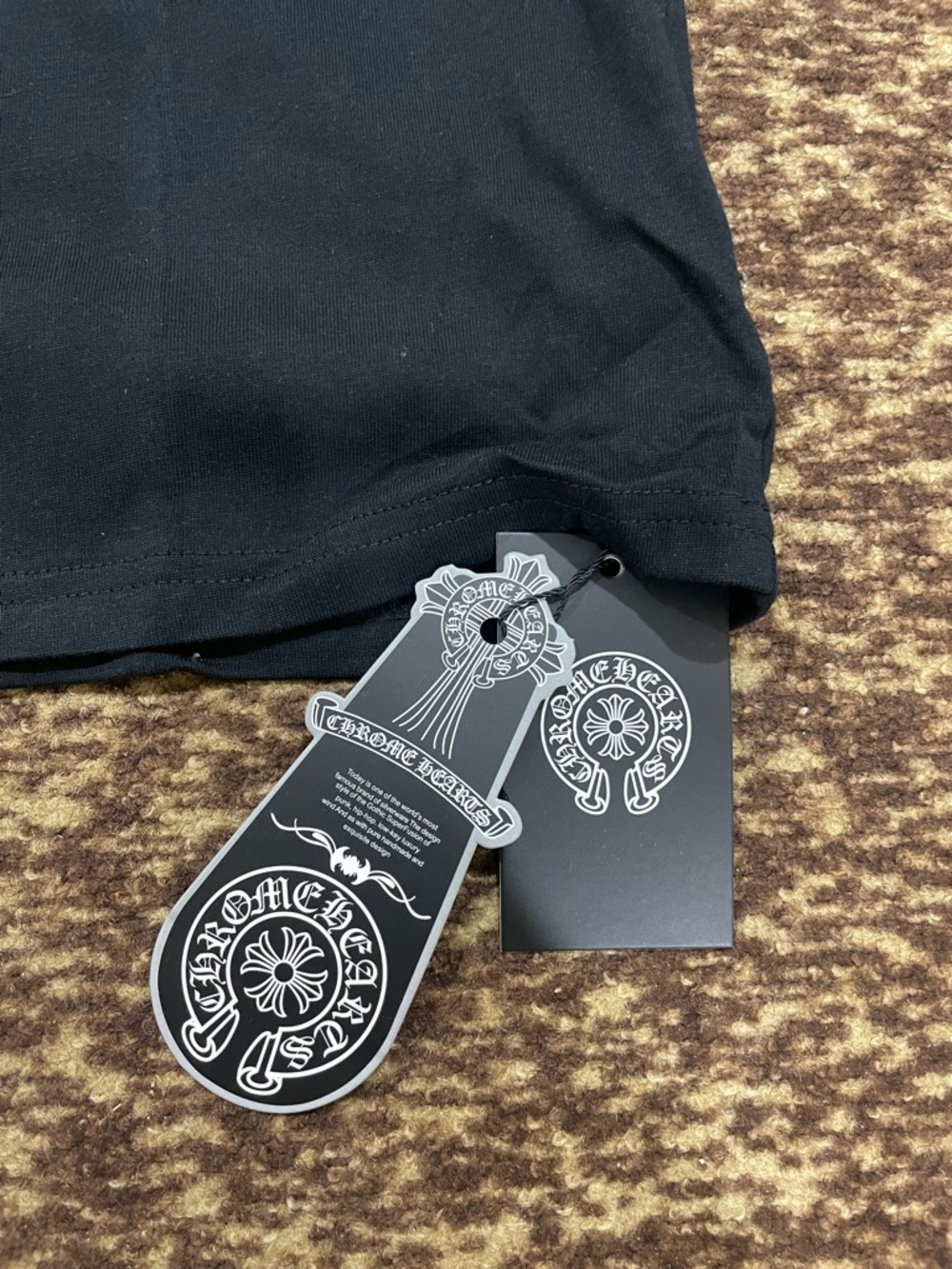 Chrome Hearts Black Long Sleeve Tee with White Sleeve Graphics - Picture 5 of 5